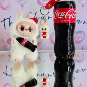 labubu themed coca cola key chain