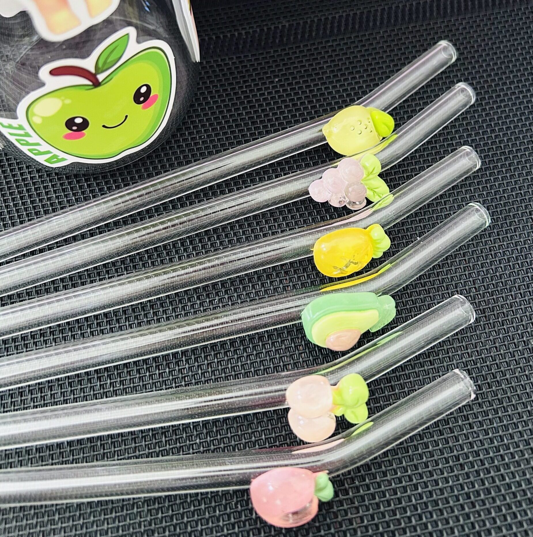 glass fruit straw glass fruit straw