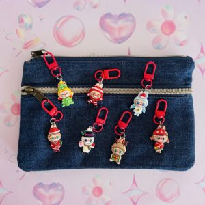 small labubu themed christmas keychain/pendant