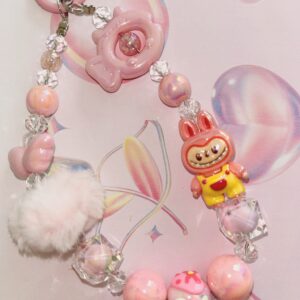 Labubu Phone Charm - Hot Pink
