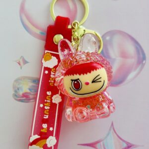 Winky Face Key Chain Red