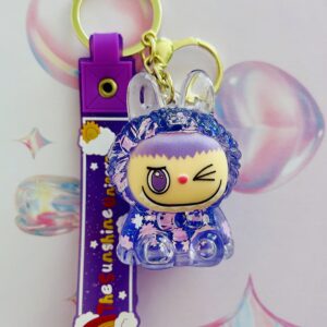 Winky Face Key Chain Purple