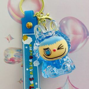 Winky Face Key Chain Blue