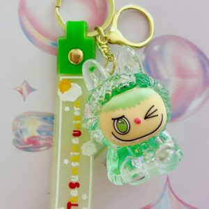 Winky Face Key Chain Green