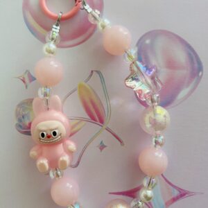 Labubu themed Bag Charm/Phone Accessory Pink