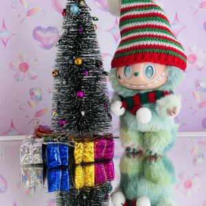 Labubu Christmas Hat & Scarf Green & Red