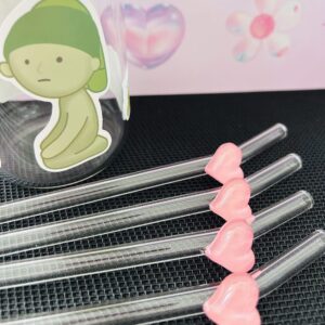 glass heart straw