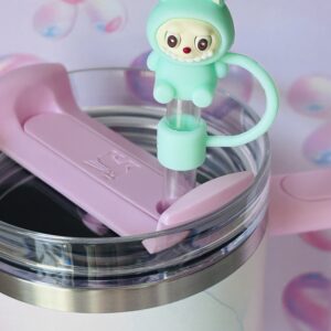 Labubu themed Straw Topper Lime