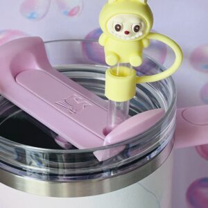 Labubu themed Straw Topper Yellow