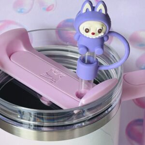 Labubu themed Straw Topper Purple