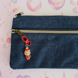 small santa with sack christmas keychain